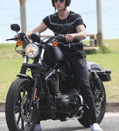 justin, motorcycle and face